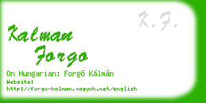 kalman forgo business card